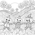 The Enchanted Pumpkin Patch Parade Coloring Page