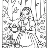 Barbie’s Enchanted Tea Ceremony Coloring Page