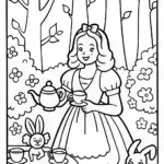 Barbie’s Enchanted Tea Ceremony Coloring Page