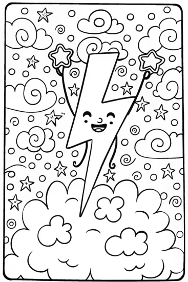A coloring page of Lightning Bolt Juggler Coloring Page