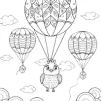 Chick’s Fluffy Balloon Journey Coloring Page