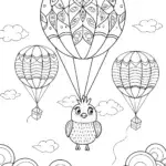 Chick’s Fluffy Balloon Journey Coloring Page