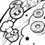 Shopkins Cosmic Cupcake Space Bakery Coloring Page