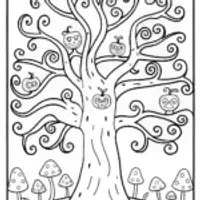 The Enchanted Halloween Tree Coloring Page