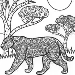 The Enchanted Black Panther Coloring Page