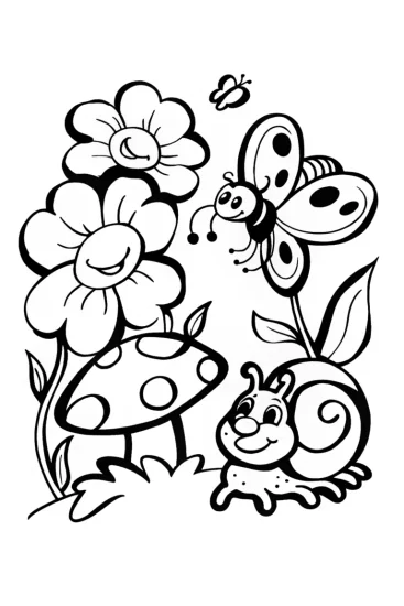 A coloring page of The Giggle Garden Coloring Page