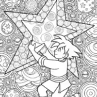 Goku and the Celestial Puzzle Coloring Page