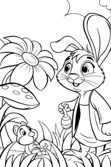 A coloring page of Banban’s Garden Quest Coloring Page