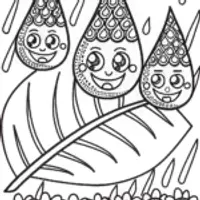 Whimsical Raindrop Race Coloring Page
