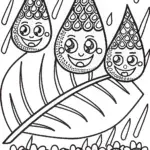 Whimsical Raindrop Race Coloring Page