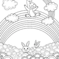 Charmander’s Rainbow Adventure Coloring Page