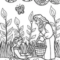 Belle and the Beast’s Secret Garden Coloring Page