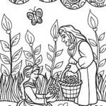 Belle and the Beast’s Secret Garden Coloring Page