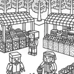 Minecraft Bazaar Adventure Coloring Page