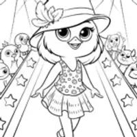 Chick’s Fashion Show Coloring Page