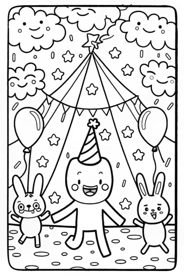 A coloring page of Lightning Bolt’s Festival of Joy Coloring Page