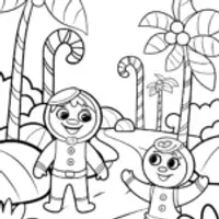 Gingerbread House Safari Coloring Page