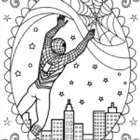 Miles Morales Cosmic Web Coloring Page
