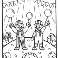 Mario and Luigi’s Tournament of Games Coloring Page