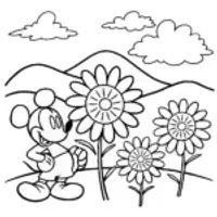 Mickey Mouse Magical Garden Coloring Page