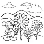 Mickey Mouse Magical Garden Coloring Page
