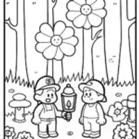 Mario and Luigi’s Enchanted Forest Adventure Coloring Page