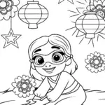Mirabel decorating lanterns for the festival