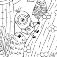 Minion’s Mountain Adventure Coloring Page