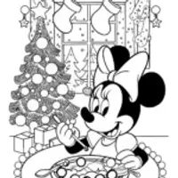 Minnie Mouse’s Christmas Crafting Corner Coloring Page