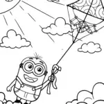 Minion’s Magical Kite Adventure Coloring Page