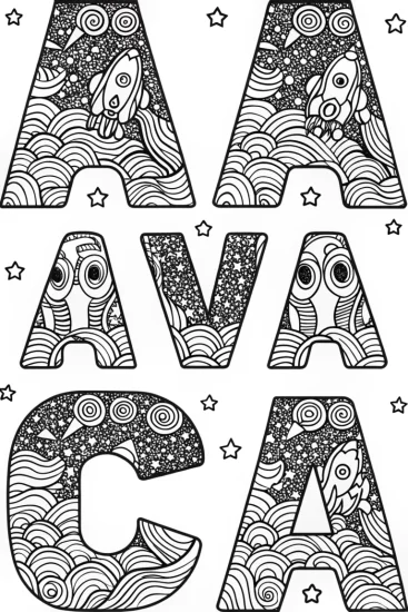 A coloring page of Galactic Adventures with Ava Coloring Page