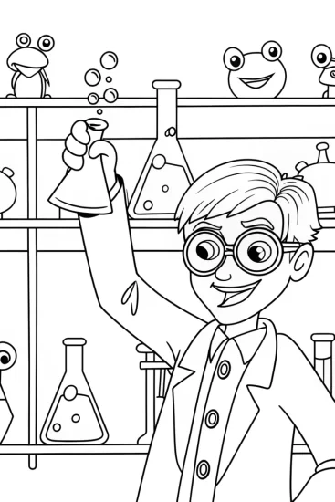 A coloring page of Buzz Lightyear’s Stellar Science Lab Coloring Page