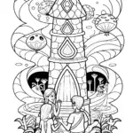 The Enchanted Tower of Champions Coloring Page
