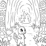 Charmander’s Candlelit Cave Adventure Coloring Page