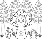 Baby’s Adventure in the Enchanted Forest Coloring Page
