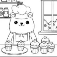 Pompompurin’s Cozy Baking Corner Coloring Page
