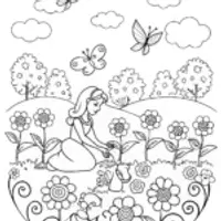 Belle’s Enchanted Garden Coloring Page