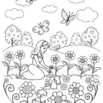 Belle’s Enchanted Garden Coloring Page