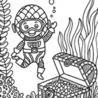 Blippi’s treasure dive in the deep sea