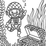 Blippi’s treasure dive in the deep sea