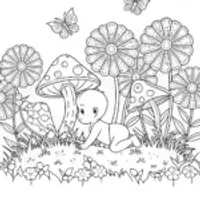 Baby’s enchanting garden exploration coloring page