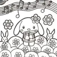 Cinnamoroll’s Cloudy Musical Adventure Coloring Page