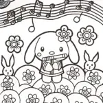 Cinnamoroll’s Cloudy Musical Adventure Coloring Page