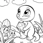 Godzilla’s Garden of Gigantic Gems Coloring Page