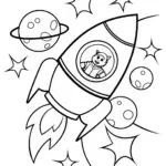 Luigi’s Rocket Ride Coloring Page