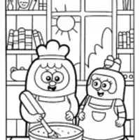 Bluey and Bingo’s Magical Baking Adventure Coloring Page