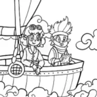 Anime Sky Pirates Coloring Page