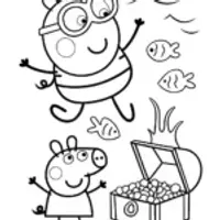 Peppa Pig’s Ocean Treasure Dive Coloring Page