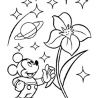 Mickey Mouse’s Galactic Garden Adventure Coloring Page