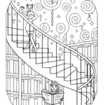 Belle’s Enchanted Library Adventure Coloring Page